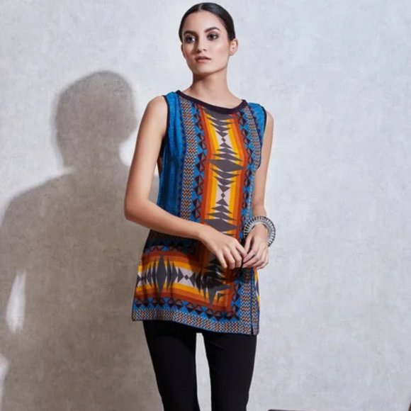 Ritu Kumar Tops - NWT RITU KUMAR Printed Short Tunic by Ritu Kumar size L
